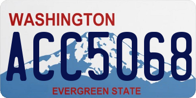 WA license plate ACC5068