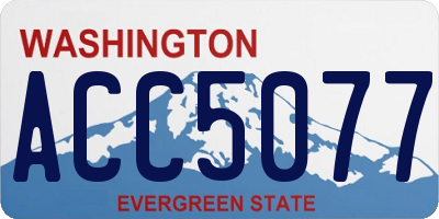WA license plate ACC5077