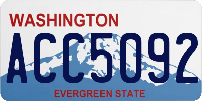 WA license plate ACC5092