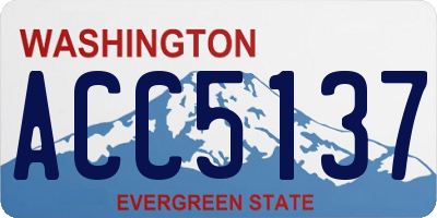 WA license plate ACC5137