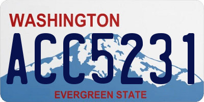 WA license plate ACC5231
