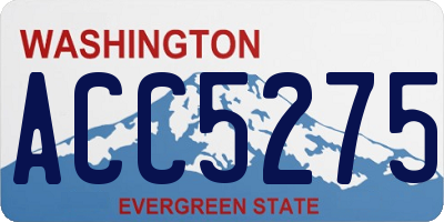 WA license plate ACC5275