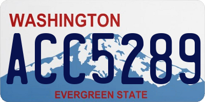 WA license plate ACC5289