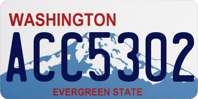 WA license plate ACC5302