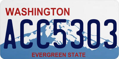 WA license plate ACC5303