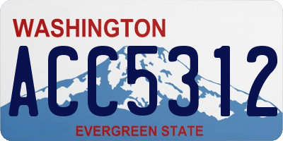 WA license plate ACC5312