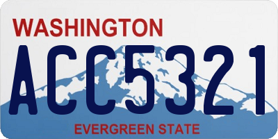 WA license plate ACC5321