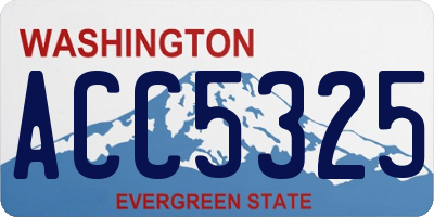 WA license plate ACC5325