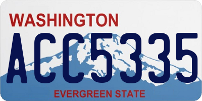 WA license plate ACC5335