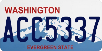 WA license plate ACC5337