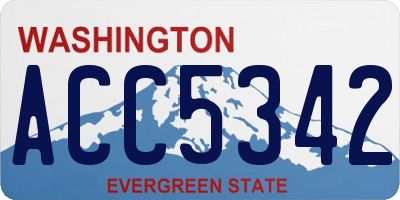 WA license plate ACC5342