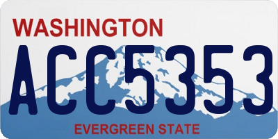 WA license plate ACC5353