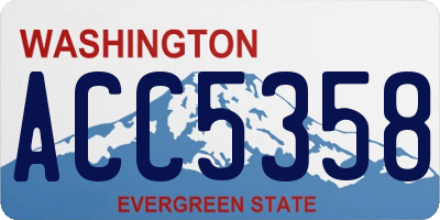 WA license plate ACC5358