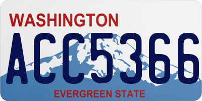 WA license plate ACC5366