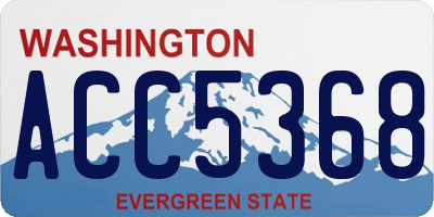 WA license plate ACC5368