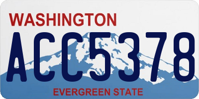WA license plate ACC5378