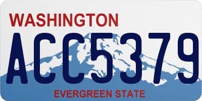 WA license plate ACC5379