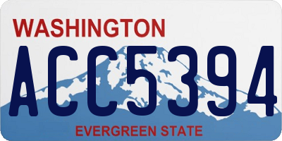 WA license plate ACC5394