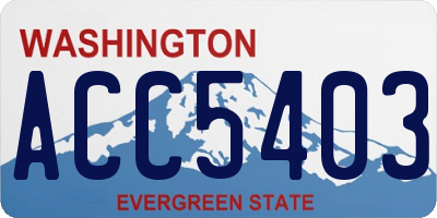WA license plate ACC5403