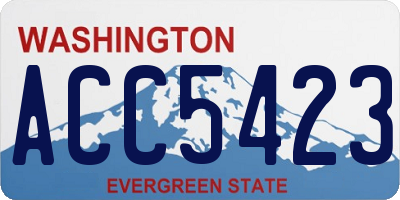 WA license plate ACC5423