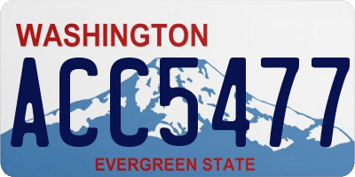 WA license plate ACC5477