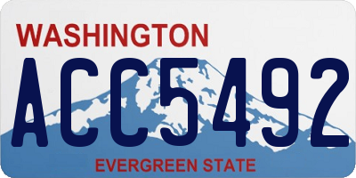 WA license plate ACC5492