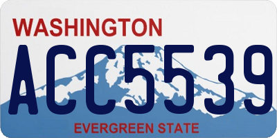 WA license plate ACC5539