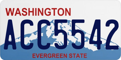 WA license plate ACC5542