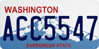 WA license plate ACC5547