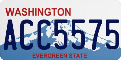 WA license plate ACC5575