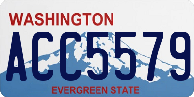 WA license plate ACC5579
