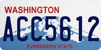 WA license plate ACC5612