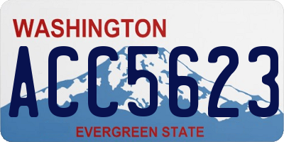 WA license plate ACC5623