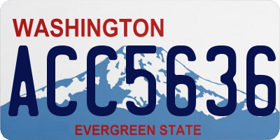 WA license plate ACC5636