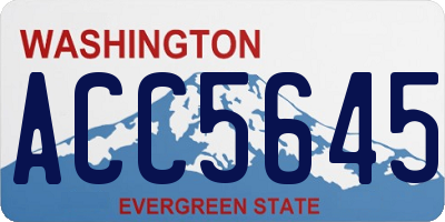 WA license plate ACC5645