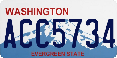 WA license plate ACC5734