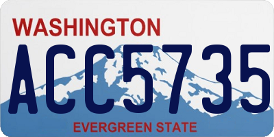 WA license plate ACC5735