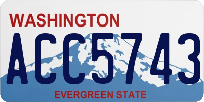 WA license plate ACC5743