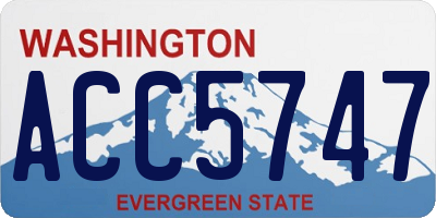 WA license plate ACC5747
