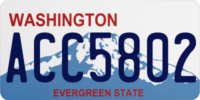 WA license plate ACC5802