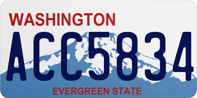 WA license plate ACC5834