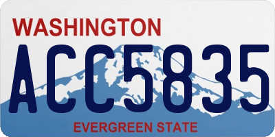 WA license plate ACC5835