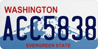 WA license plate ACC5838