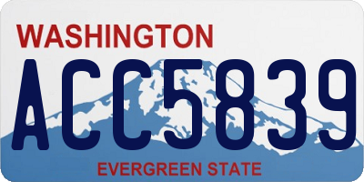 WA license plate ACC5839