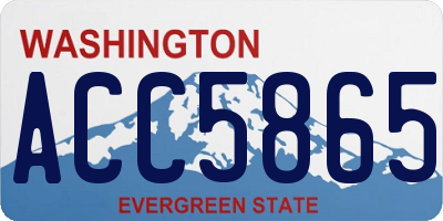 WA license plate ACC5865