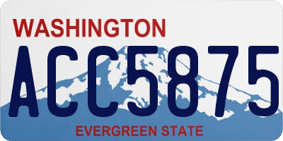 WA license plate ACC5875
