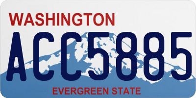 WA license plate ACC5885
