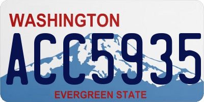 WA license plate ACC5935