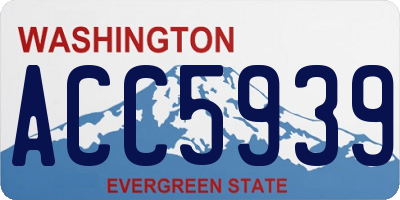 WA license plate ACC5939