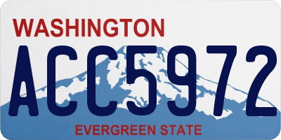 WA license plate ACC5972